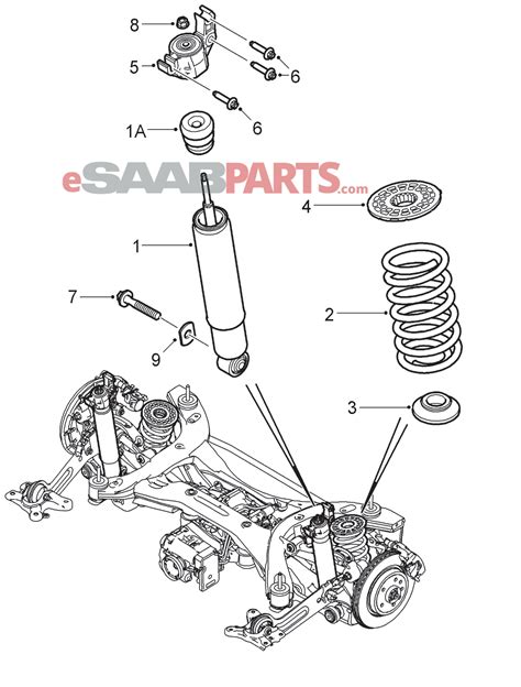 [12848626] SAAB Rear Shock Absorber XWD (Code X1 or XE) - Saab Parts from eSaabParts.com