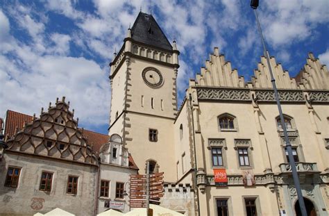 Tabor City Hall with tower, Hussite Museum in beauiful old town, czech free image download