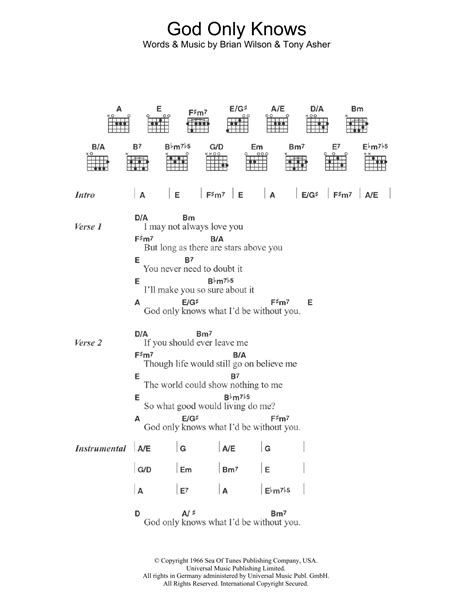 God Only Knows by The Beach Boys - Guitar Chords/Lyrics - Guitar Instructor