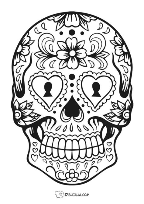 Calavera dia muertos de México - Dibujo #858 - Dibujalia