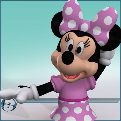 3d model of cartoon mouse minnie