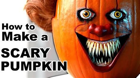 How to Make a Scary Realistic Pennywise Halloween Pumpkin carving - YouTube