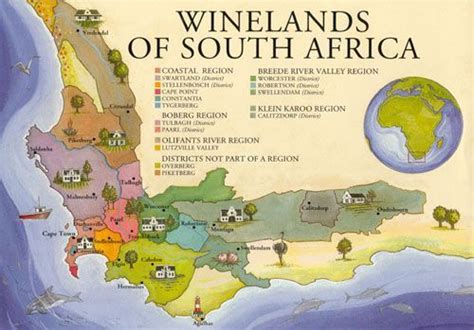 Map of the Cape Town winelands area. South Africa. | South africa wine ...