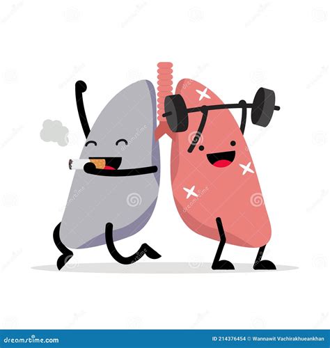 Healthy Lungs Cartoon Character Vector Stock Vector - Illustration of ...