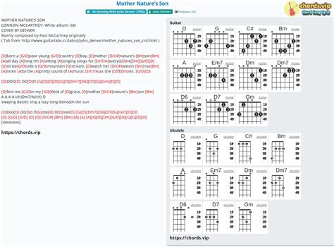 Chord: Mother Nature’s Son - tab, song lyric, sheet, guitar, ukulele | chords.vip