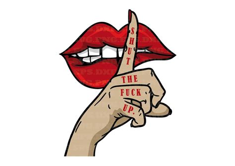 Lips Svg Middle Finger Shut the Fck up Gesture Shhh Bite | Etsy