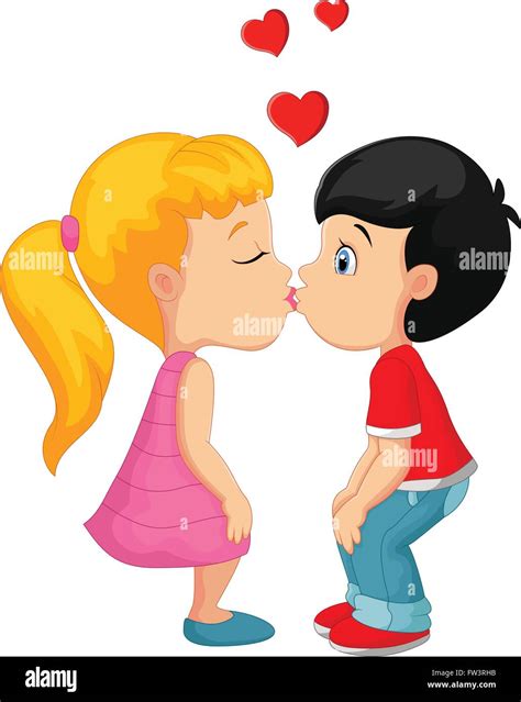 Boy And Girl Kissing Cartoon