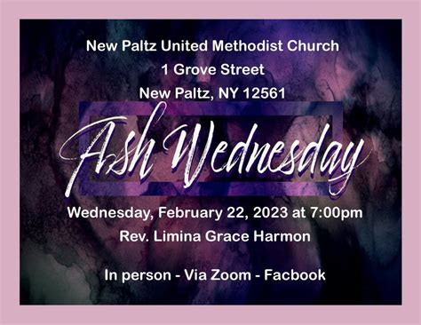 2023 Ash Wednesday - New Paltz United Methodist Church