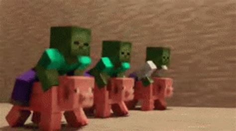 Minecraft 3zombies Riding Pigs GIF - Minecraft 3Zombies Riding Pigs 3Pigs - Discover & Share GIFs