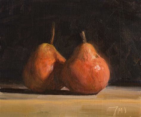 daily painting titled Two red pears - click for enlargement Paintings I Love, Small Paintings ...