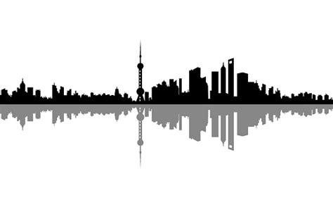 Silhouette Of Shanghai Skyline Stock Illustration - Download Image Now ...