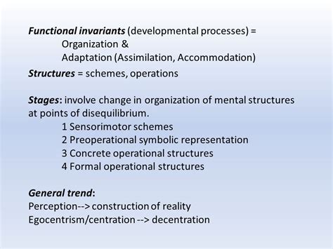 PIAGET Termed theory genetic epistemology. Asked what would structure of thought need to be to ...