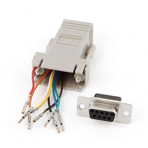 Rs232 db9 Male/Female Plug Connector rj45 Female BØSNING Ethernet ...