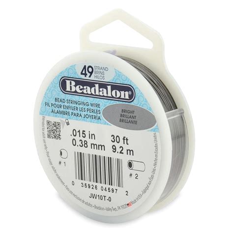 Beadalon – Beadalon 49 Strand Beading Wire .015″ Bright 30ft – BigaMart