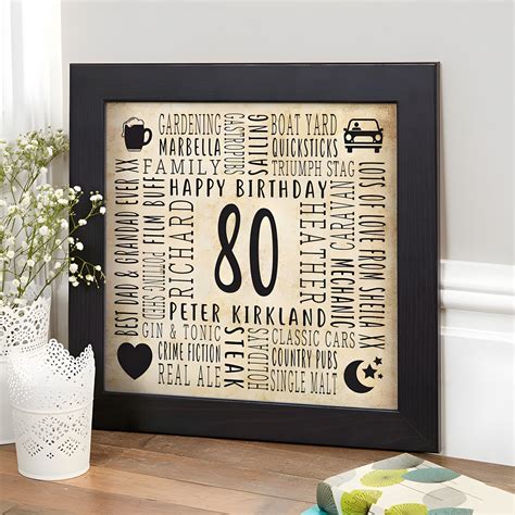 80th Birthday Personalised Gifts for Men | By Chatterbox Walls