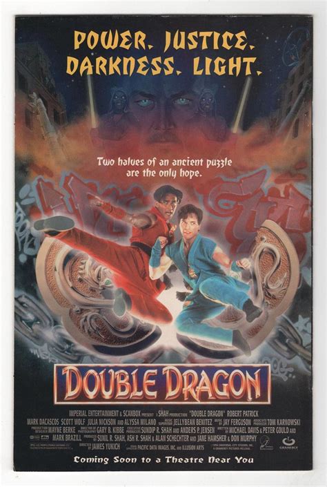 a movie poster for double dragon with two people on the front and one ...