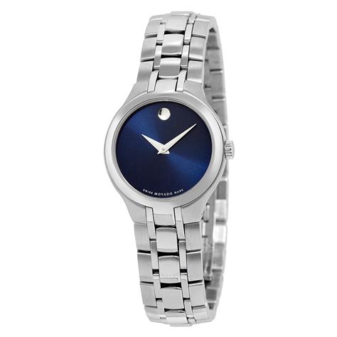 Movado Blue Dial Stainless Steel Ladies Watch 0606370 - Movado - Watches - Jomashop