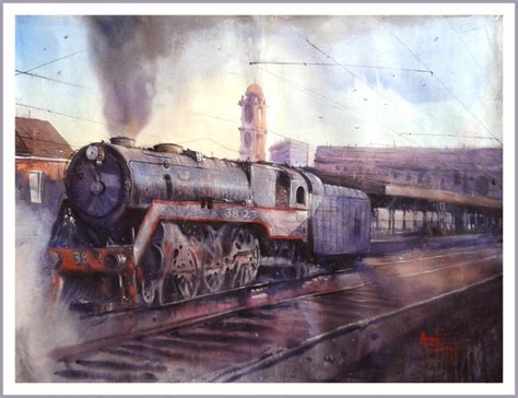 Train Watercolor Paintings at PaintingValley.com | Explore collection ...