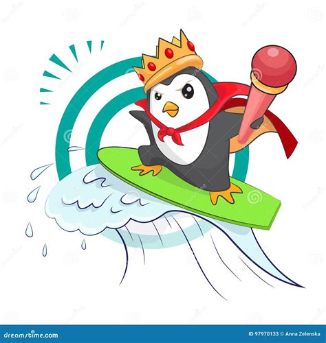 Penguin stock vector. Illustration of sport, diadem, activity - 97970133