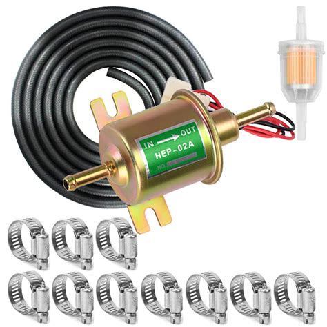 Buy Universal Electric Fuel Pump Kit for Cars Carburetor Lawn Mower HEP-02A , Inline 12V (3-6PSI ...