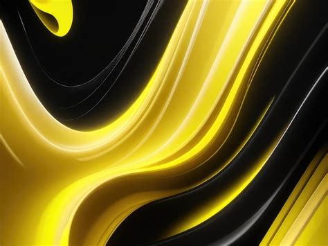 Premium AI Image | Yellow and black motions abstract background