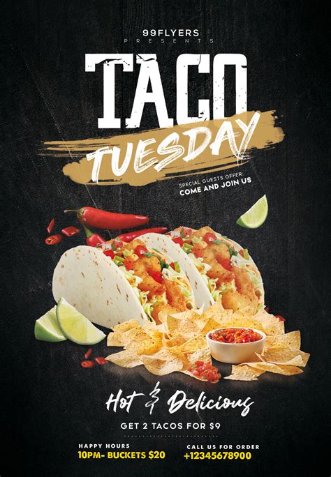 Taco Tuesday Ad Flyer Template (PSD) - PixelsDesign