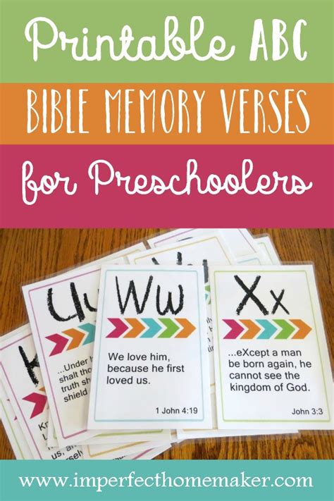 Printable ABC Memory Verses for Preschoolers