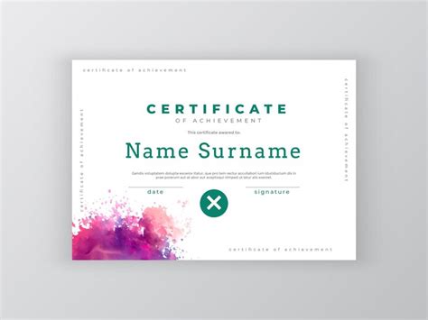 Premium Vector | Professional certificate design with watercolor