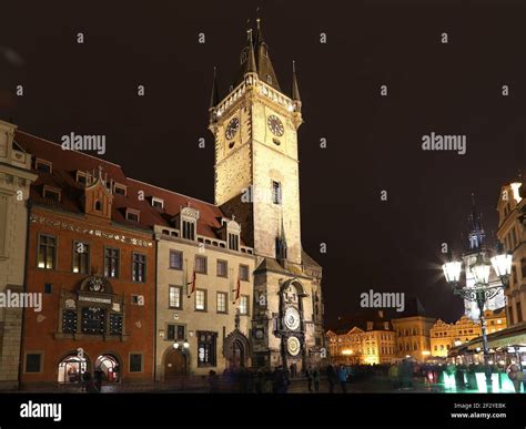 Old Town City Hall in Prague (Night view), view from Old Town Square ...