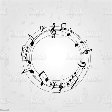 Black And White Music Banner With Music Notes Stock Illustration ...