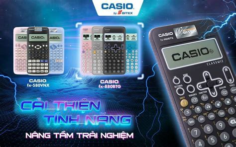 MÁY TÍNH CASIO FX-880 BTG (MÀU ĐEN, HỒNG, XANH BIỂN, XÁM)