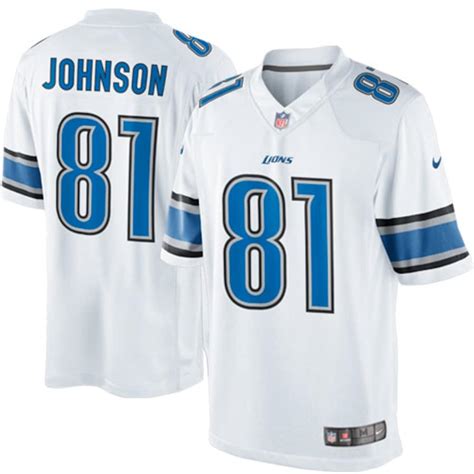 Men's Detroit Lions Calvin Johnson Nike White Limited Jersey