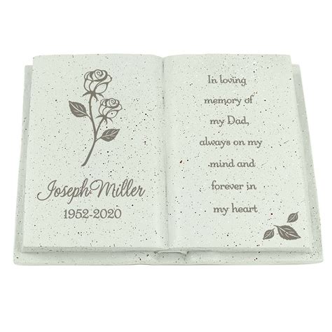 Personalised Rose Memorial Book - Fully Gifted