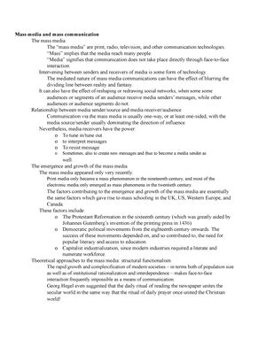 A Brief History of Mass Communication Effects - , economic) exchange relationship Standardized ...