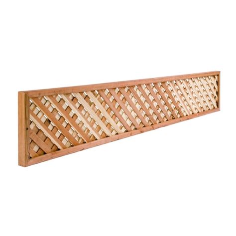 Redwood Lattice-Top Wood Fence Panel (Common: 8-ft x 6-ft; Actual: 8-ft ...