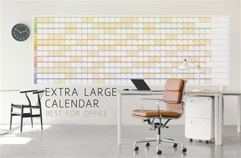 Extra Large Yearly Calendar - Printable file - High Quality