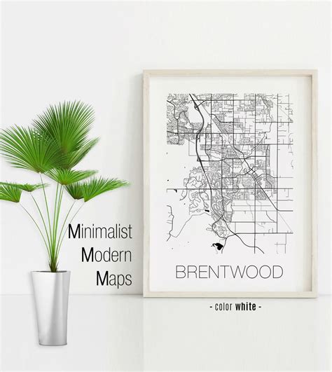 Brentwood California Brentwood CA Map Brentwood Map - Etsy