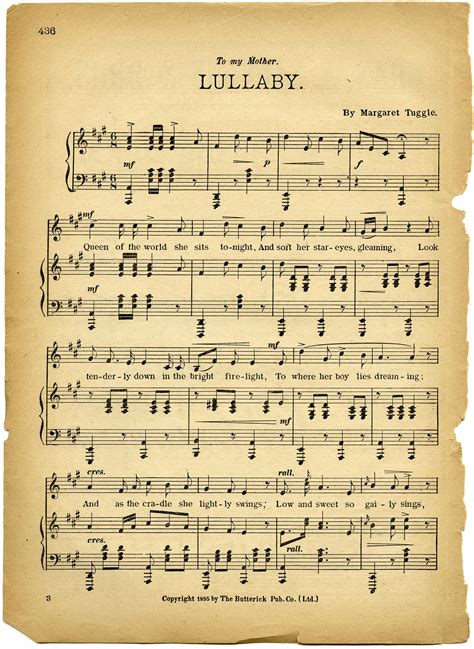 Vintage Sheet Music Printable