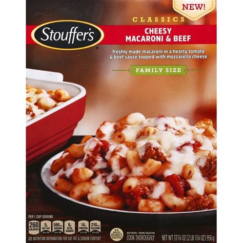 Stouffer's Stouffers Family Size Macaroni and Beef Frozen Meal (33.75 oz) - Instacart