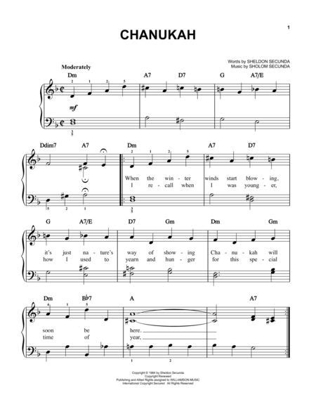 Chanukah | Sheet music, Digital sheet music, Easy piano sheet music