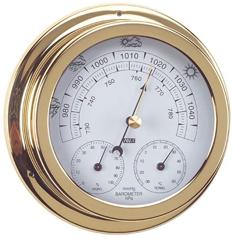 ANVI Barometer, Thermometer, Hygrometer - Polished Brass & Lacquered - – Sea Rescue Supporter