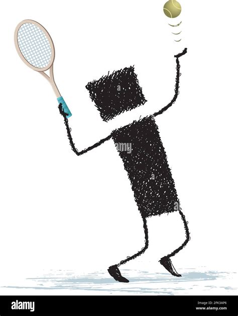 Illustration of a stick figure playing tennis Stock Vector Image & Art - Alamy