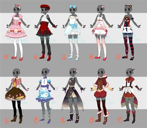 Adoptable: Outfits IV [CLOSED] by ZylenXia on DeviantArt