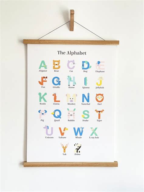 Alphabet Poster Animal Alphabet Poster Alphabet Nursery - Etsy