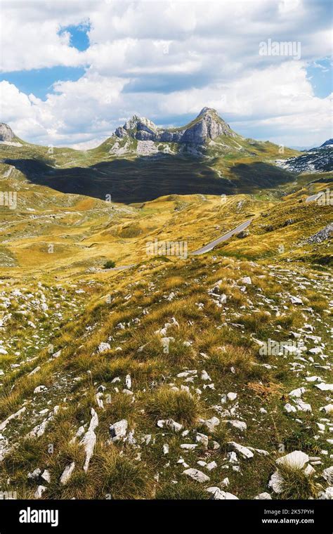 Picturesque mountain landscape at Sedlo Pass, Durmitor National Park, Žabljak, Montenegro ...