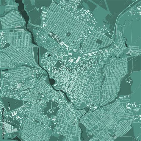 Green Kropyvnytskyi map, Ukraine, detailed municipality map, skyline panorama. Decorative ...