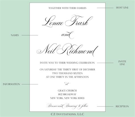 Wedding Invitation Host Line