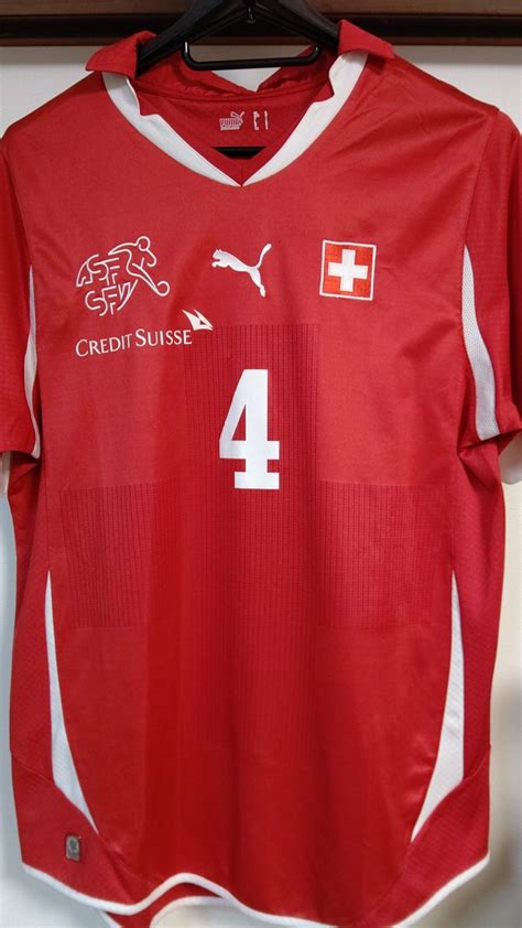 Swiss National Football Team Jersey 2010 Home No. 4 Philippe Senderos ...