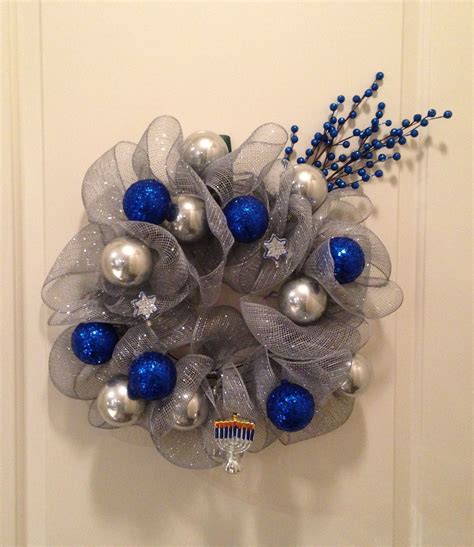 Hanukkah Wreath Hanukkah Wreaths, Hanukkah Decorations, Hannukah, Dreidel, Menorah, Christmas ...