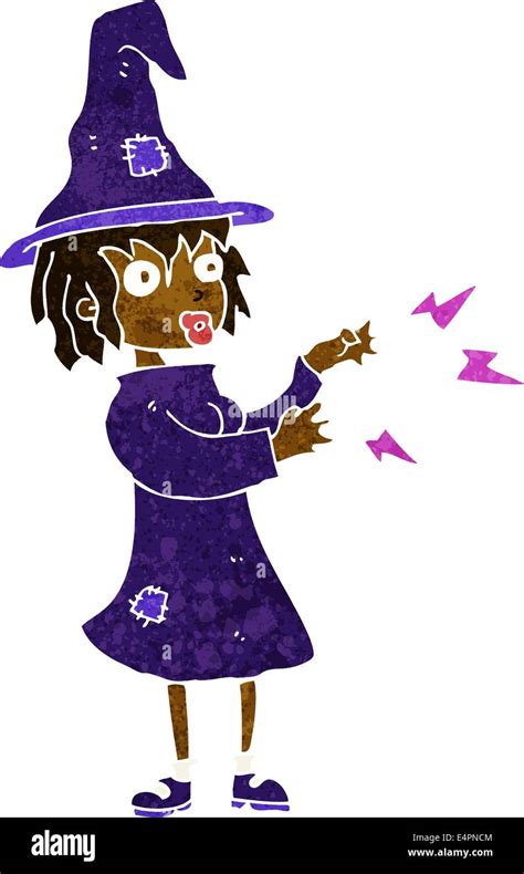 cartoon witch casting spell Stock Vector Image & Art - Alamy